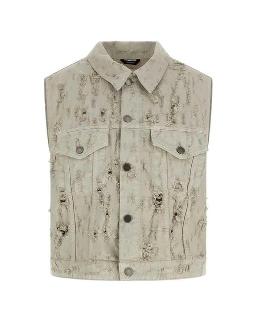 Haikure Gray Ryder Distressed Denim Vest