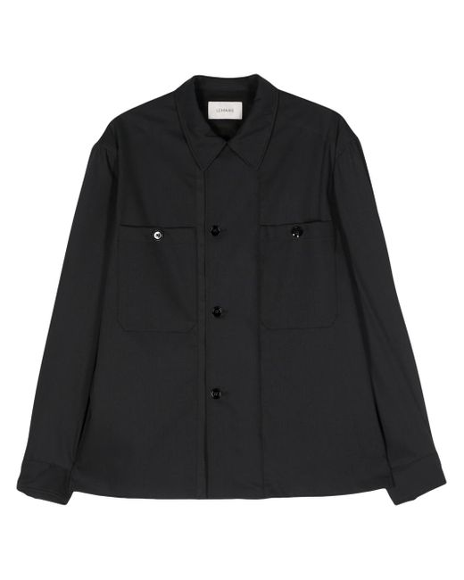 Lemaire Black Military Style Shirt Jacket for men