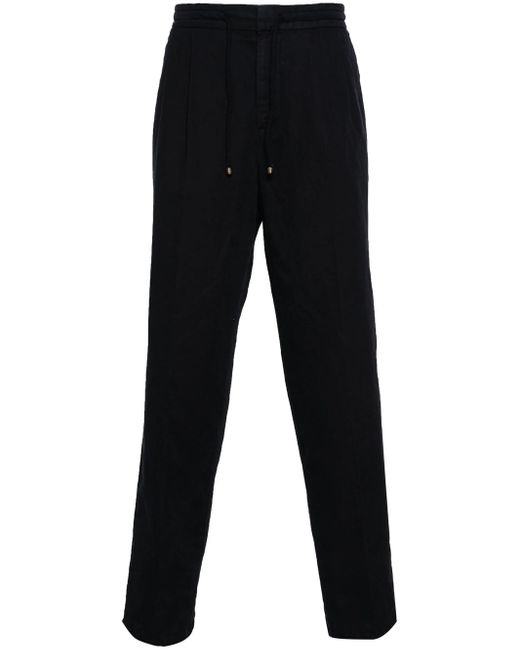 Brunello Cucinelli Black Drawstring Trousers for men