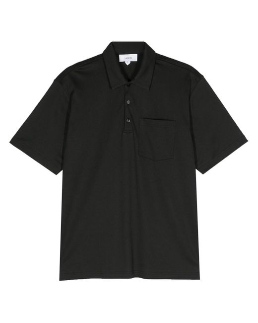 Lardini Black Polo Shirt With Logo Embroidery for men