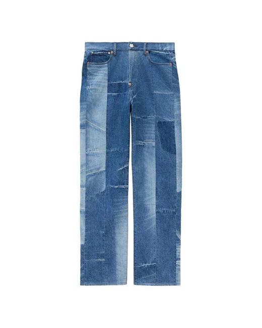 KENZO Blue Patchwork Design Jeans for men