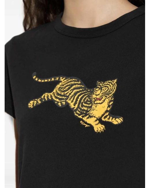 KENZO Black Tiger-Print T-Shirt