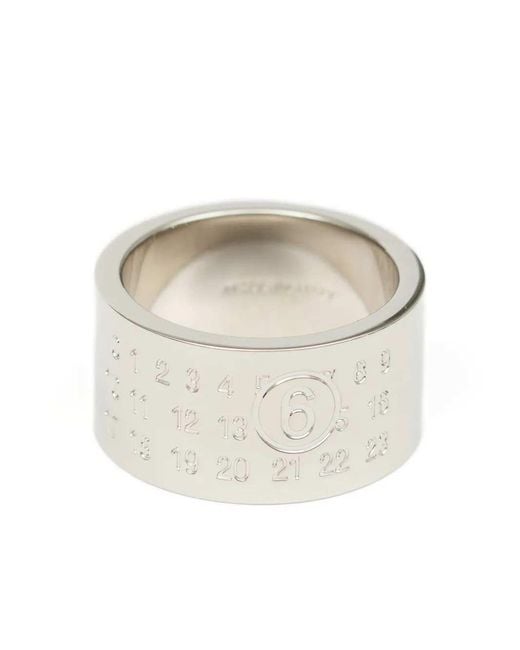 MM6 by Maison Margiela White Minimal Ring With 4Mm Logo for men
