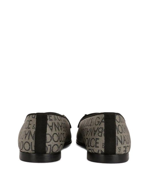 Dolce & Gabbana Gray Slippers With Logo Plaque for men