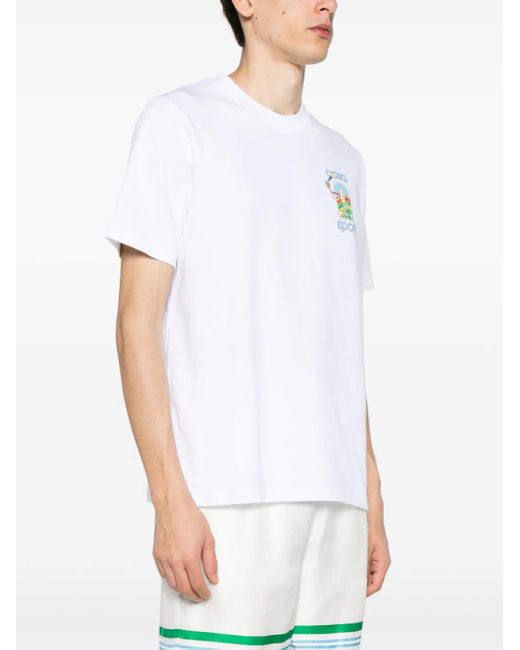 T-Shirt Le Jeu Con Stampa di Casablancabrand in White da Uomo