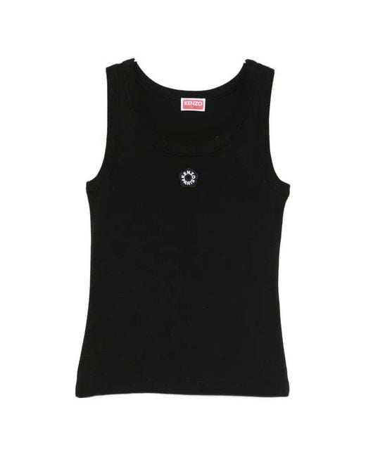 KENZO Black Boke Flower Rib Tank