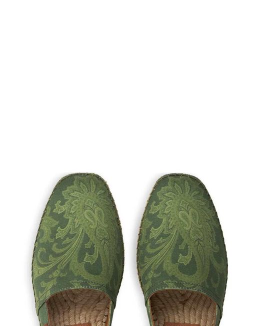 Etro Green Paisley Espadrilles for men