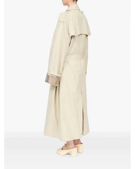 MM6 by Maison Margiela White Cotton Twill Trench Coat