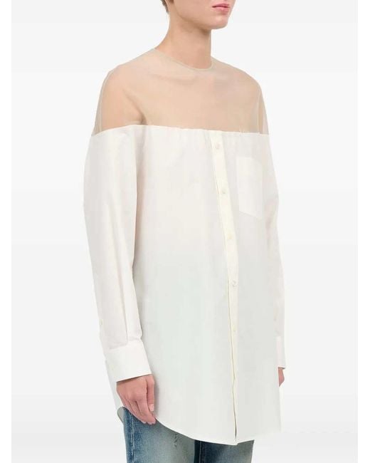 MM6 by Maison Margiela White Cotton Shirt With Cuffs