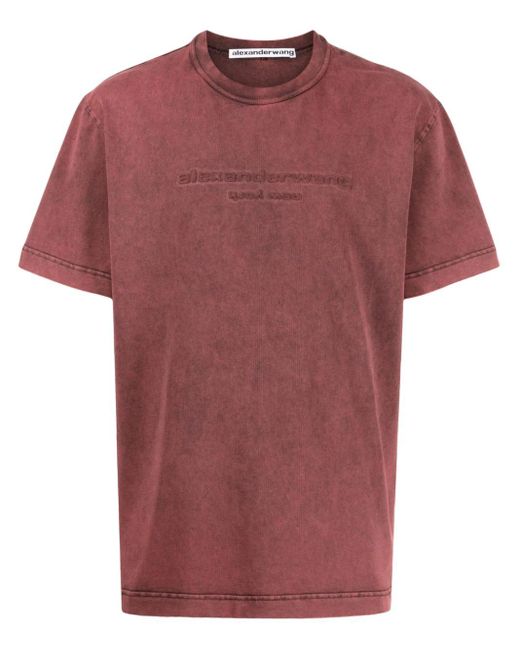 Alexander Wang Red T-Shirt With Embossed Logo