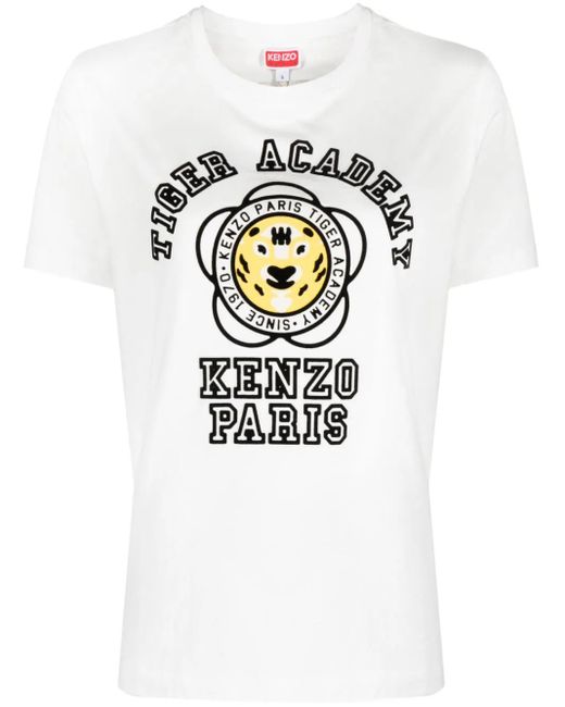 KENZO White T-shirt Tiger Academy