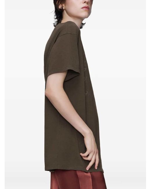 Maison Margiela Green T-Shirt With Number Motif