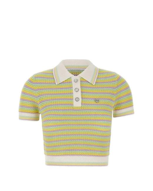 Casablanca Multicolor Striped Polo Shirt With Bourgeois-Style Logo