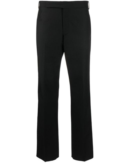 Lardini Black Tapered Leg Trousers With Ironed Crease for men
