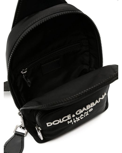 Dolce & Gabbana Black Backpack With Logo Application for men