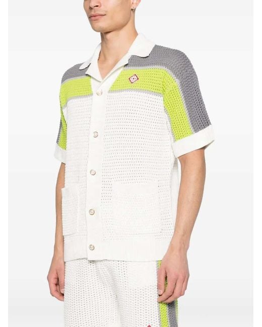Casablanca White Short Sleeve Shirts for men
