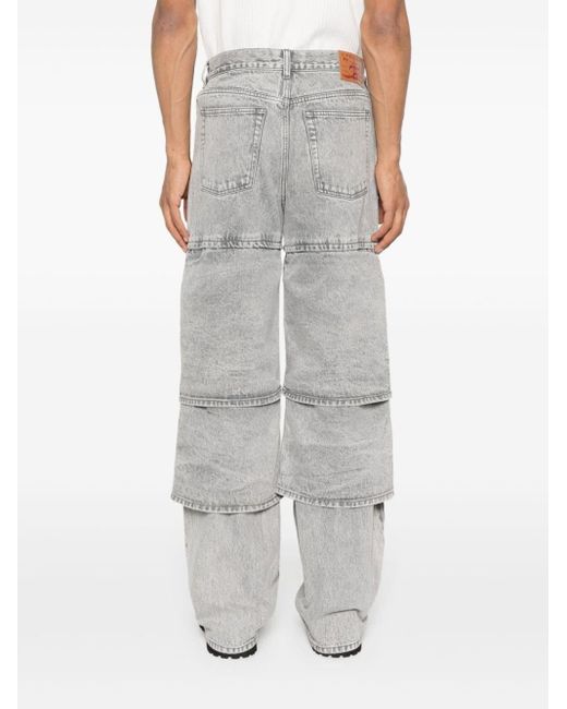 Y. Project Gray Wide-Leg Jeans With Panels