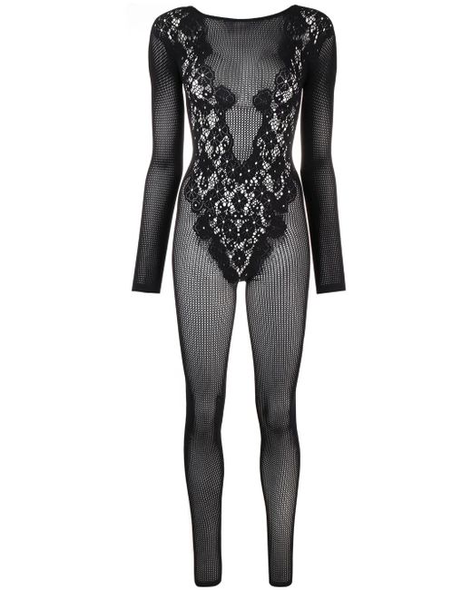 Wolford Black One-Piece Jumpsuit With Worn Effect