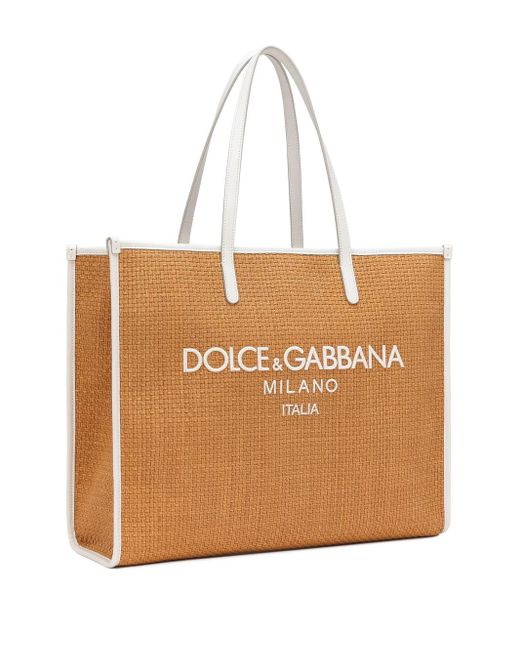 Dolce & Gabbana Natural Large Shopping Tote Bag