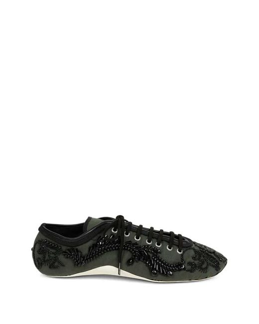 Dries Van Noten Black Embroidered Sneakers