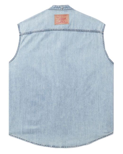 Y. Project Blue Denim Vest With Patch