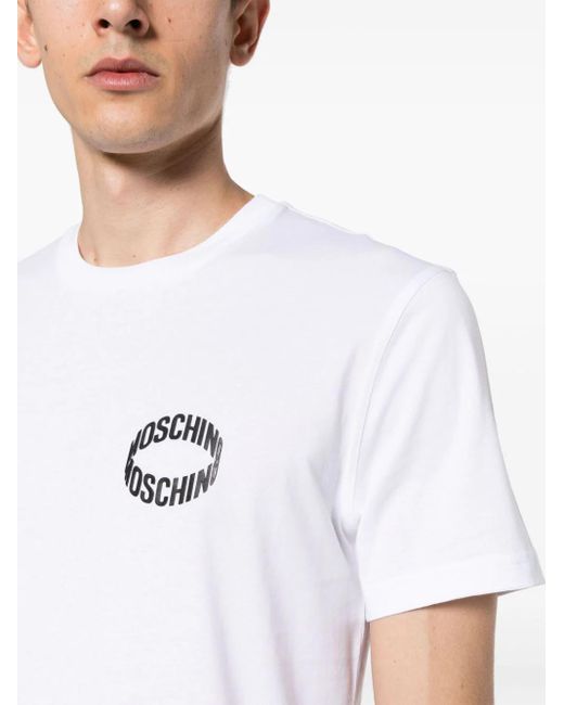 Moschino White T-Shirt With Print for men