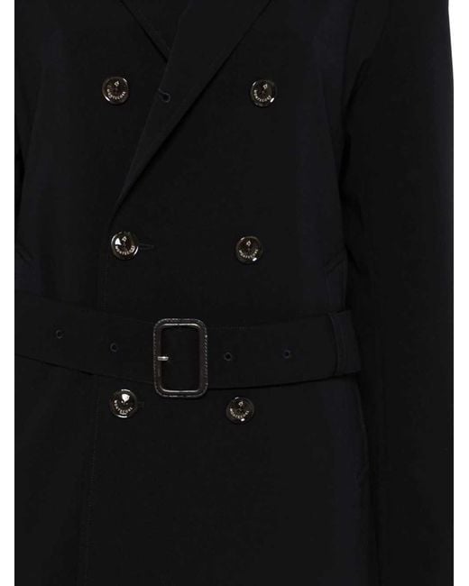 Montecore Black Double-Breasted Coat With Belt for men