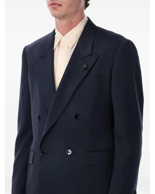 Lardini Blue Double-Breasted Blazer for men