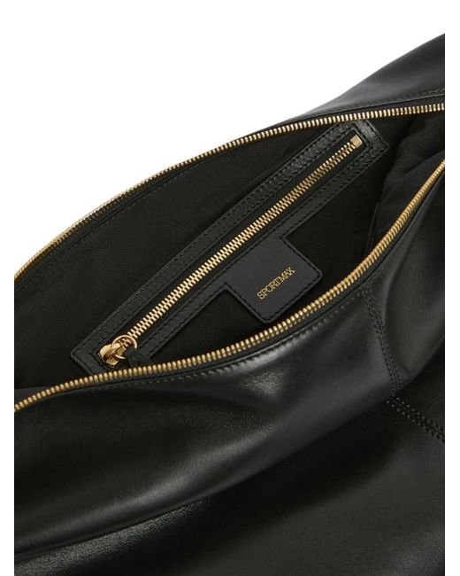 Sportmax Black Nappa Leather Hobo Bag
