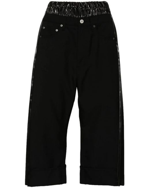 Junya Watanabe Black High-Waisted Cropped Trousers