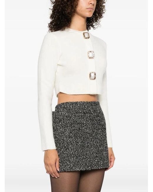 Self-Portrait White Embellished Cardigan