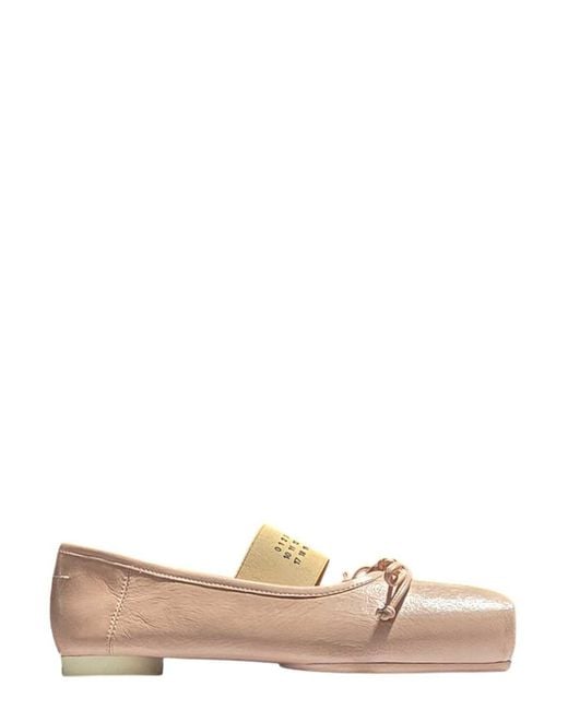 MM6 by Maison Margiela Natural Square-Toe Ballerinas