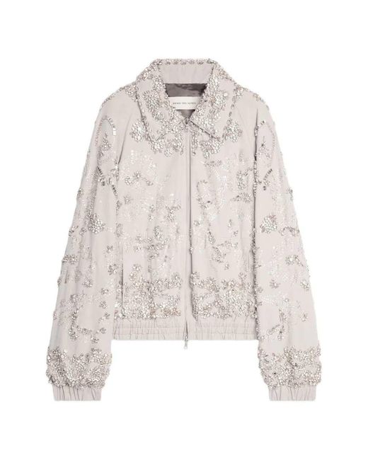 Dries Van Noten White Jacket With Embroidery