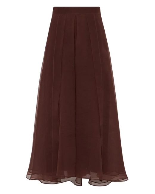 Brunello Cucinelli Purple Long Silk Skirt