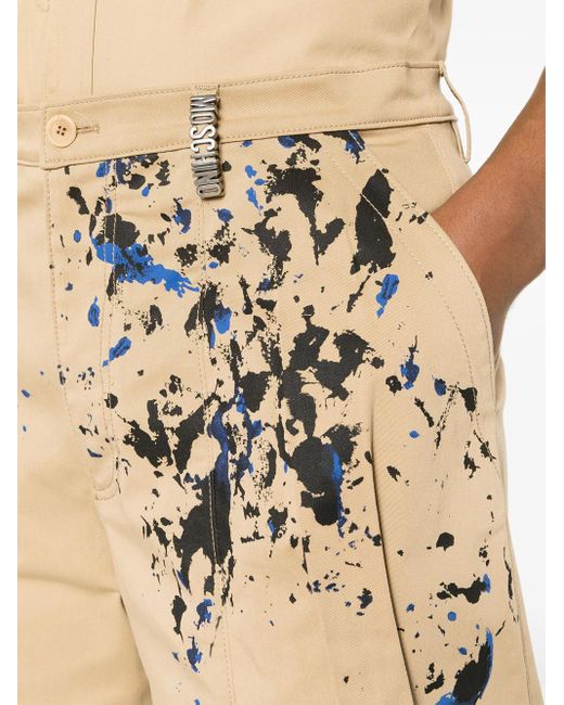 Moschino Natural Shorts With Print for men