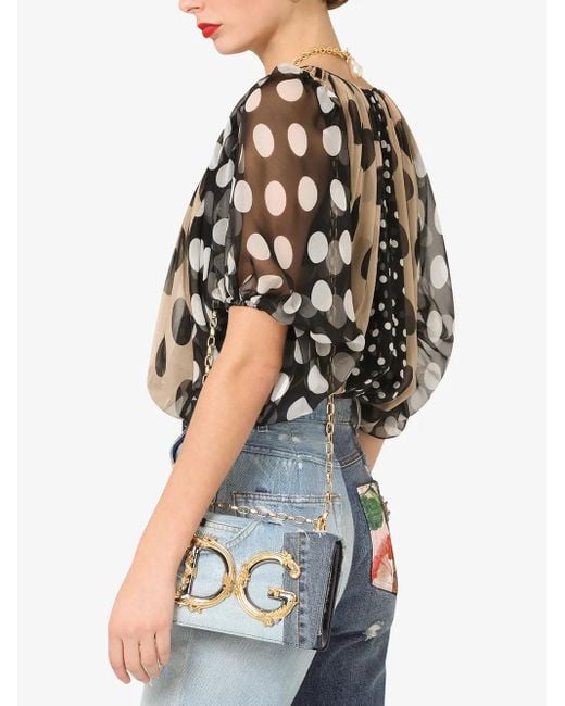 Dolce & Gabbana Blue Dg Girls Patchwork Denim Bag