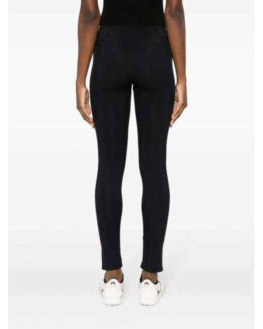 Palm Angels Black Leggings With Curved Waistband