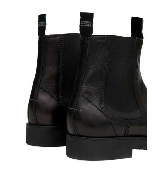 MM6 by Maison Margiela Black Biker Chelsea Boots for men