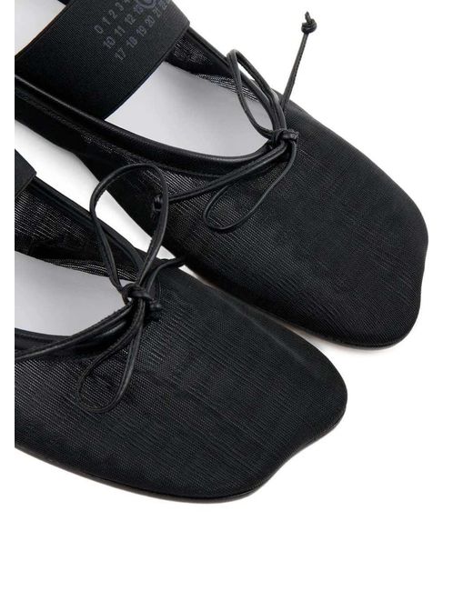 MM6 by Maison Margiela Black Ballet Flats With Inserts