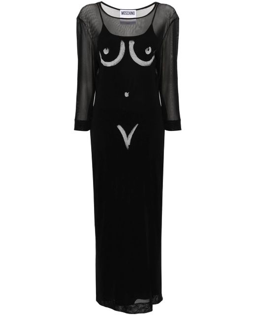 Moschino Black Dress With Print