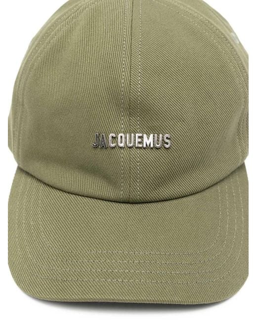 Jacquemus Green Cotton Baseball Cap With Logo for men