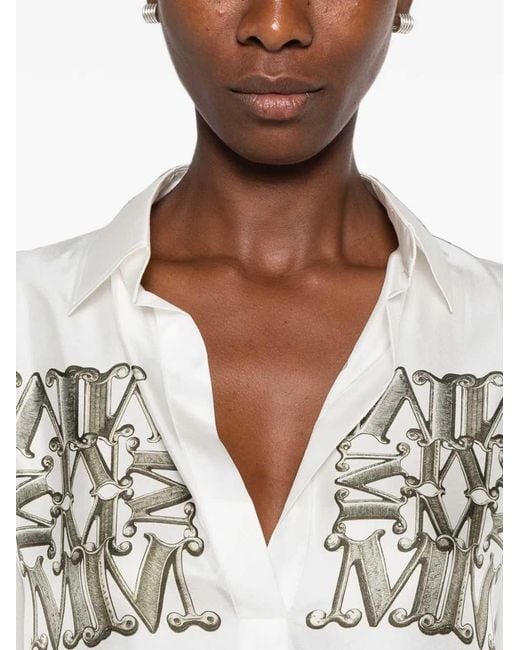 Max Mara White Maxmarabesque Silk Shirt