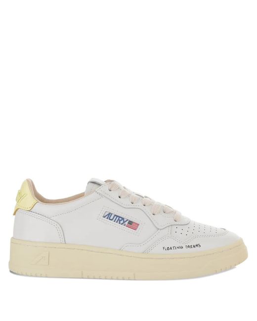 Autry White Medialist Low Leather Sneakers