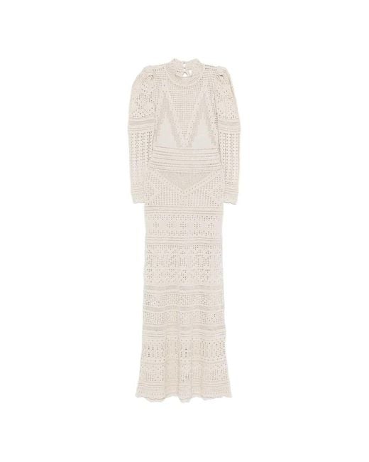 Isabel Marant White Dione Long-Sleeved Knit Dress