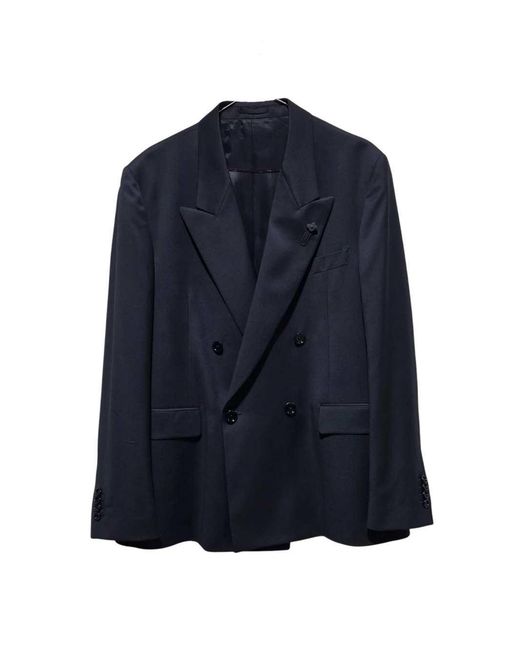 Lardini Blue Double-Breasted Blazer for men
