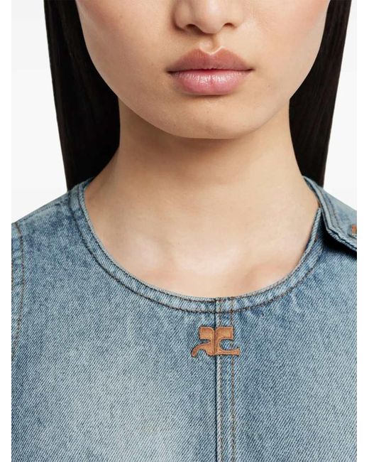 Courreges Blue A-Line Dress Heritage Denim