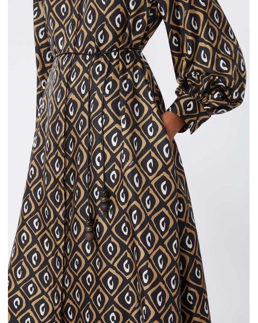 Max Mara Black Printed Silk Twill Shirt Dress
