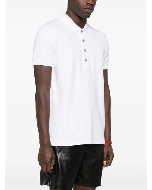 Balmain White Monogram Polo Shirt for men