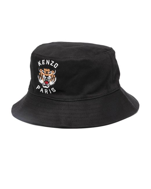 KENZO Black Bucket Hat With Embroidery