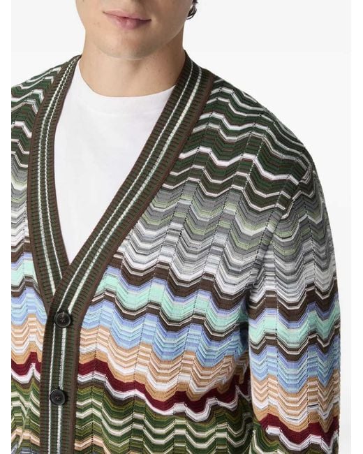 Missoni Gray Zigzag Cardigan for men